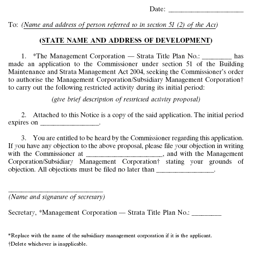 BUILDING MAINTENANCE (STRATA MANAGEMENT) REGULATIONS 2005